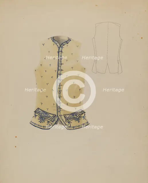 Waistcoat, c. 1936. Creator: Bessie Forman.
