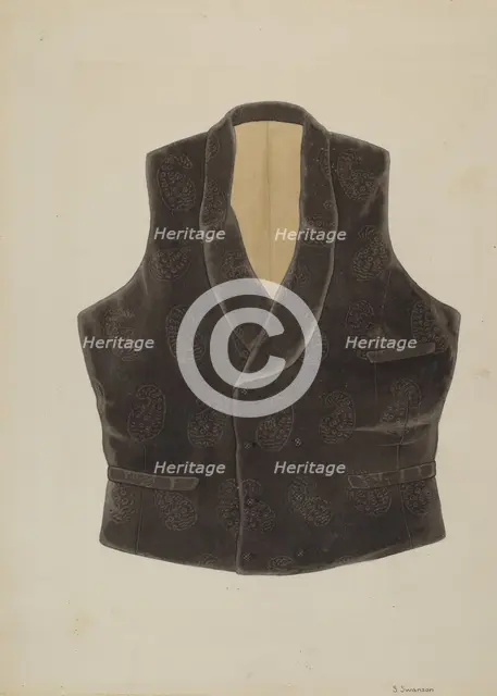 Waistcoat, c. 1936. Creator: Syrena Swanson.