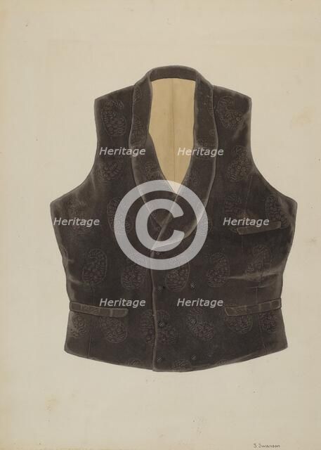 Waistcoat, c. 1936. Creator: Syrena Swanson.