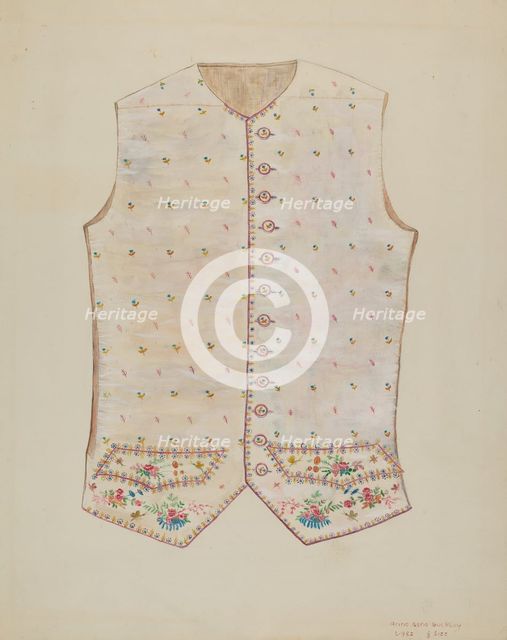 Waistcoat, c. 1937. Creator: Ann Gene Buckley.