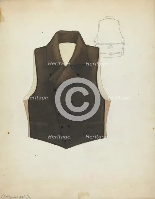 Waistcoat, c. 1937. Creator: Catherine Fowler.