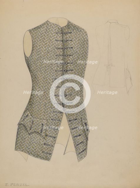 Waistcoat, c. 1937. Creator: Jean Peszel.