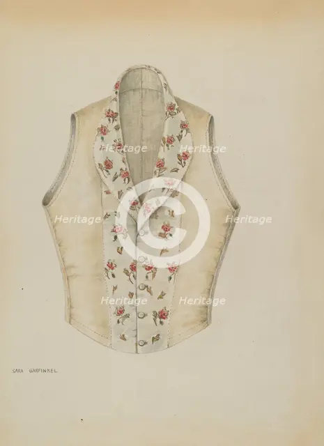 Waistcoat, c. 1937. Creator: Sara Garfinkel.