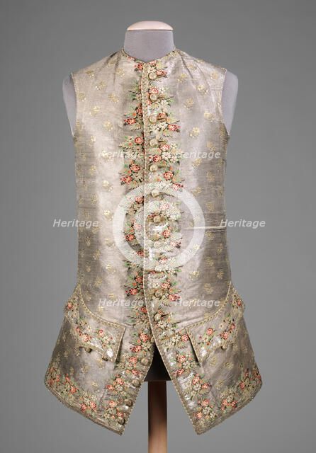 Waistcoat, probably British, 1750-70. Creator: Unknown.