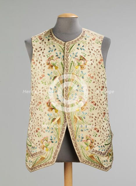 Waistcoat, probably French, 1780-89. Creator: Unknown.