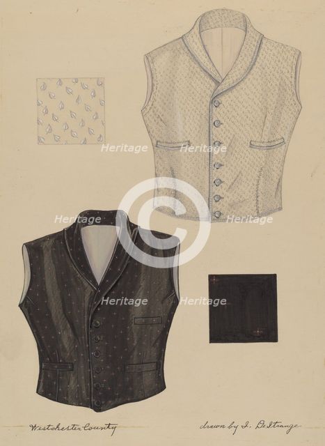 Waistcoats, c. 1936. Creator: Isabelle De Strange.