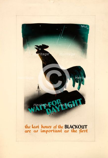 'Wait For Daylight', World War II poster, c1939-c1945. Creator: Patrick Keely.