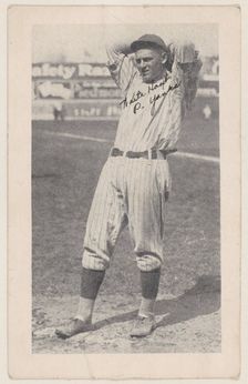 Waite Hoyt, P. Yanks, from Baseball strip cards (W575-2), ca. 1921-22. Creator: Unknown