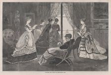 Waiting for Calls on New Year's Day (Harper's Bazar, Vol. II), January 2, 1869. Creator: Unknown