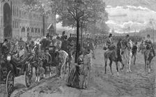 'Waiting for a glimpse of her majesty, Hyde Park 1888. Creator: John Charlton
