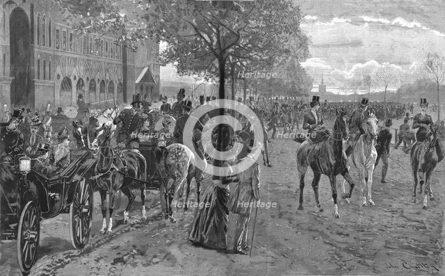 ''Waiting for a glimpse of her majesty, Hyde Park', 1888. Creator: John Charlton.