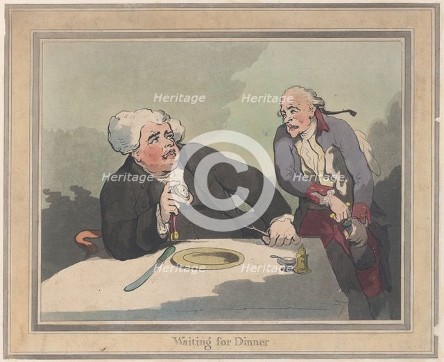 Waiting for Dinner, November 5, 1792., November 5, 1792. Creator: Thomas Rowlandson.