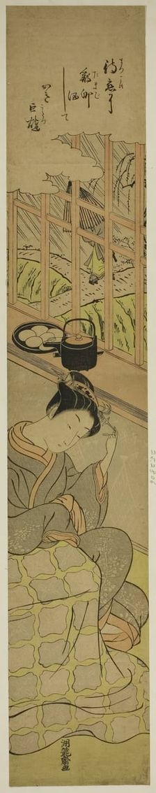 Waiting for Her Lover, c. 1770/71. Creator: Isoda Koryusai