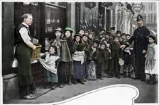 Waiting for parcels of food, Cheapside, c1903 (1903)
