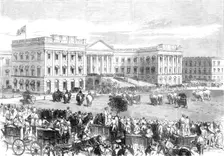 Waiting for the arrival of the Duke of Edinburgh at Government House, Calcutta, 1870. Creator: C. R.