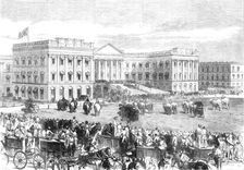 Waiting for the arrival of the Duke of Edinburgh at Government House, Calcutta, 1870. Creator: C. R.