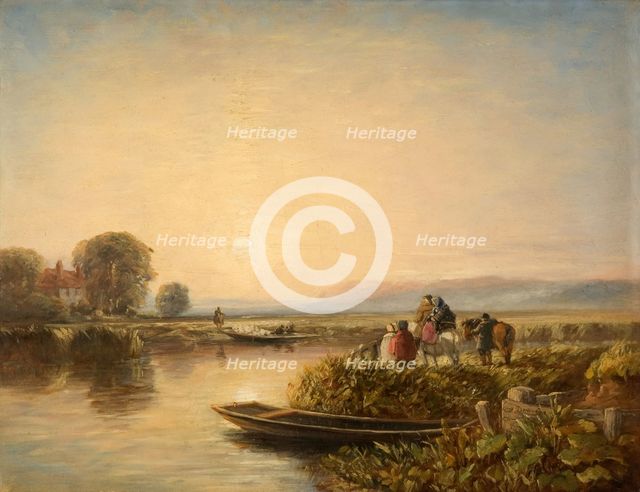 Waiting For The Ferry - Morning, 1851. Creator: David Cox the elder.