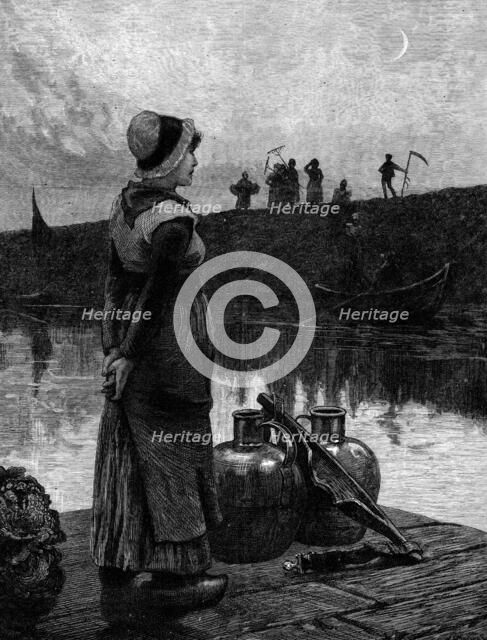 "Waiting for the Ferry" by G. Clausen, 1881. Creator: Unknown.