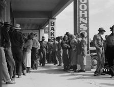 Waiting for the relief checks at Calipatria, California, 1937. Creator: Dorothea Lange