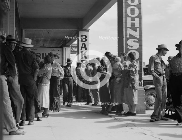 Waiting for the relief checks at Calipatria, California, 1937. Creator: Dorothea Lange.
