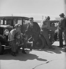Waiting for the relief checks at Calipatria, California, 1937. Creator: Dorothea Lange