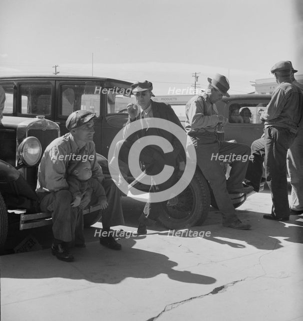 Waiting for the relief checks at Calipatria, California, 1937. Creator: Dorothea Lange.