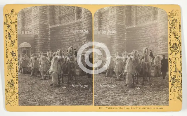 Waiting for the Royal family at entrance to Palace, 1886/88. Creator: Henry Hamilton Bennett.