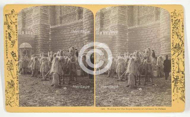 Waiting for the Royal family at entrance to Palace, 1886/88. Creator: Henry Hamilton Bennett.