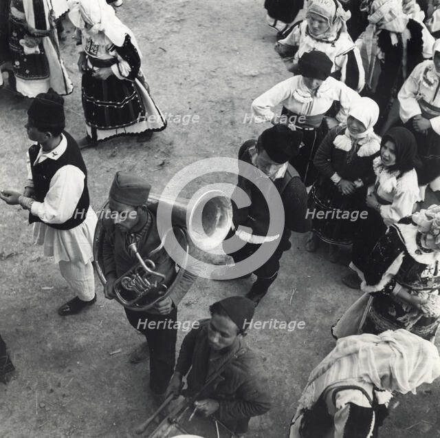 Waiting for the start of a Kolo dance, Sarajevo, Bosnia-Hercegovina, Yugoslavia, 1939. Artist: Unknown