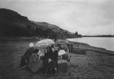 Waiting for the ship at the Bateni pier, 1900. Creator: Unknown