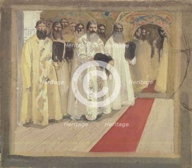 Waiting for the Tzar, 1901. Artist: Ryabushkin, Andrei Petrovich (1861-1904)