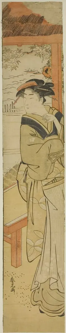 Waitress at a Seaside Teahouse, late 18th century. Creator: Katsukawa Shunko