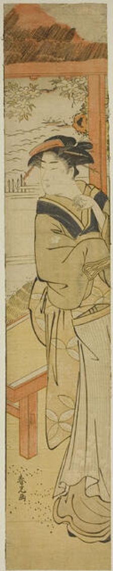 Waitress at a Seaside Teahouse, late 18th century. Creator: Katsukawa Shunko