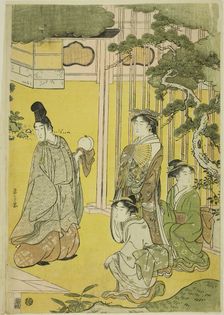 Wakana, Part 1 (Wakana, jo), from the series "A Fashionable Parody of the Tale of..., c. 1789/94. Creator: Hosoda Eishi