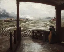 Wake of the Ferry, No. 1, 1907. Creator: John Sloan