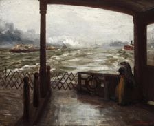 Wake of the Ferry, No. 1, 1907. Creator: John Sloan