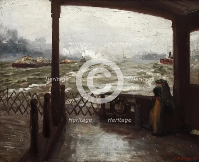 Wake of the Ferry, No. 1, 1907. Creator: John Sloan.