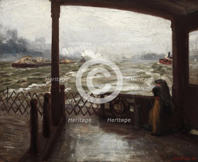 Wake of the Ferry, No. 1, 1907. Creator: John Sloan.
