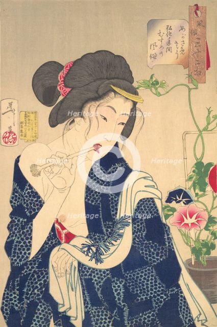 Waking Up: A Girl of the Koka Era (1844-1848), 1888. Creator: Tsukioka Yoshitoshi.