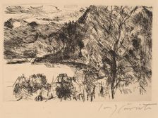 Walchensee mit Jochberg (Walchensee with Jochberg), 1923. Creator: Lovis Corinth