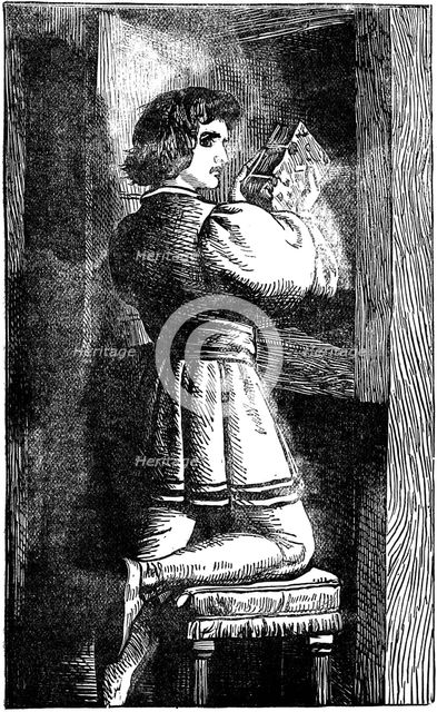 Waldensian youth hiding his vernacular Bible c1200 (19th century). Artist: Unknown