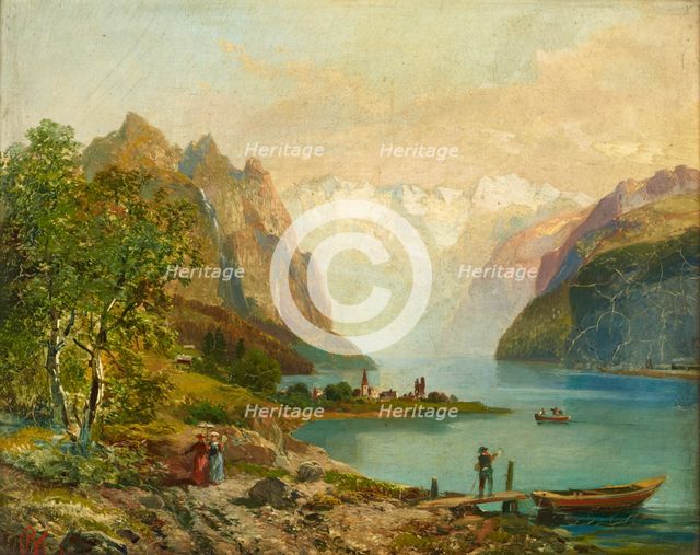 Walensee (Lake of Wallenstat), 19th century. Creator: Bernhard Michling.
