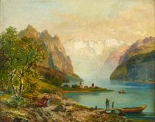 Walensee (Lake of Wallenstat), 19th century. Creator: Bernhard Michling