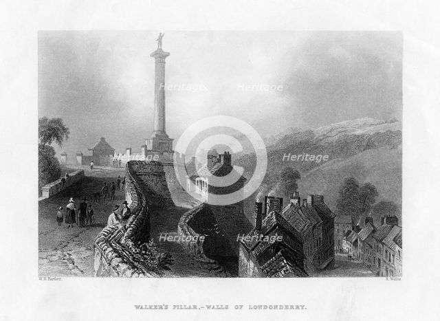 Walker's Pillar, Londonderry, Northern Ireland, 1860. Artist: R Wallis
