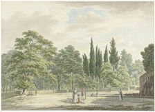 Walkers on a terrace of the Villa Conti in Frascati, 1791. Creator: Daniel Dupré