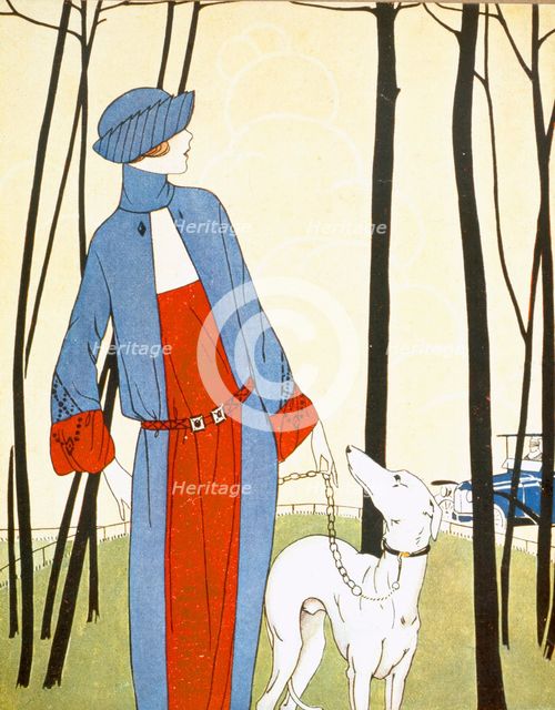 Walking the Dog,  from Art Gout Beaute, pub.  1921 (pochoir print)