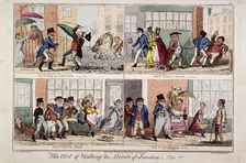 Walking the streets of London 1818. Artist: George Cruikshank