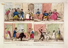 Walking the streets of London 1818. Artist: George Cruikshank