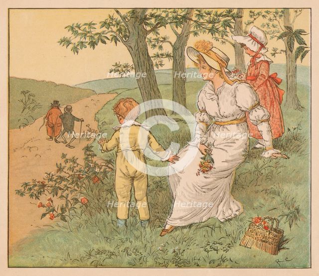 'Walking to Mousey's Hall', c1883. Creator: Randolph Caldecott.