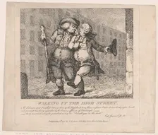 Walking Up the High Street, Edinburgh (Picturesque Beauties of Boswell, Part the F..., May 15, 1786. Creator: Thomas Rowlandson